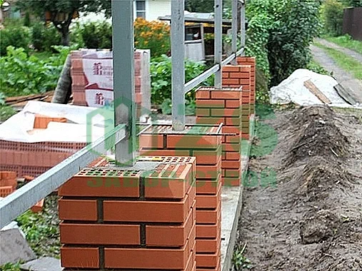 Кирпичные столбы для забора Кирпичные столбы для забора